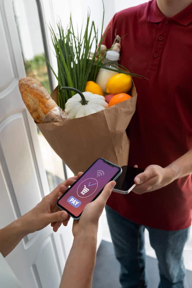 Contactless payment during grocery delivery at doorstep