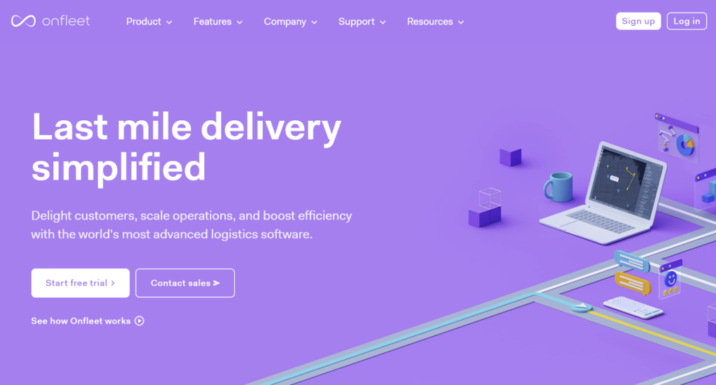 OnFleet homepage